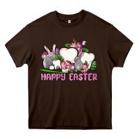 Chocolate Brown Happy Easter teeth Heavy Core Tee - OliviaCreatesArt