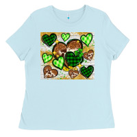 Baby Blue St. Patrick's Day hearts tumbler Ladies Tee - Neo Western