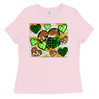 Bubblegum Pink St. Patrick's Day hearts tumbler Ladies Tee - Neo Western