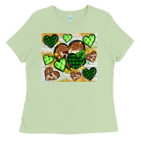 Matcha St. Patrick's Day hearts tumbler Ladies Tee - Neo Western