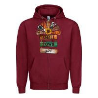 Burgundy small town girl western windmill wooden boards Zipper Hoodie - Jasminsmagicworld