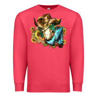 Cardinal Cow skull Cowboy boots hats sunflowers Premium Sweatshirt - HowdyJamesFarm