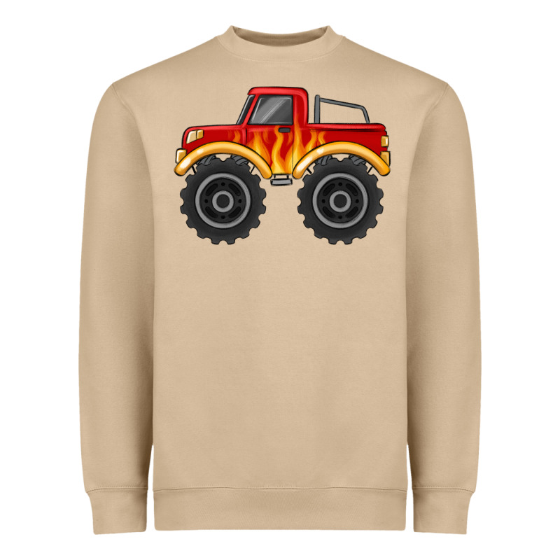 Monster Truck With Flames Heavyweight Sweatshirt by MaliasSmallBusiness | Teevron