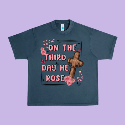 On The Third Day  He Rose Urban Heavy Tee Designed By Maliassmallbusiness