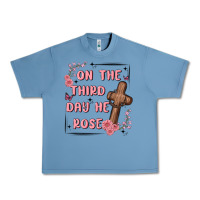 Pebble Blue on the third day  he rose Urban Heavy Tee - MaliasSmallBusiness