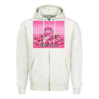 Oatmeal Heather tackle cancer pumpkins football and ribbon Zipper Hoodie - Jasminsmagicworld