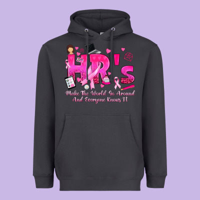 Breast Cancer Hr Human Resources Heavyweight Hoodie Designed By Texasbilliewilder
