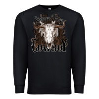 Black Simmer down Cowboy Premium Sweatshirt - HowdyJamesFarm
