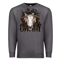 Charcoal Heather Simmer down Cowboy Premium Sweatshirt - HowdyJamesFarm