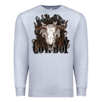 Heather Grey Simmer down Cowboy Premium Sweatshirt - HowdyJamesFarm