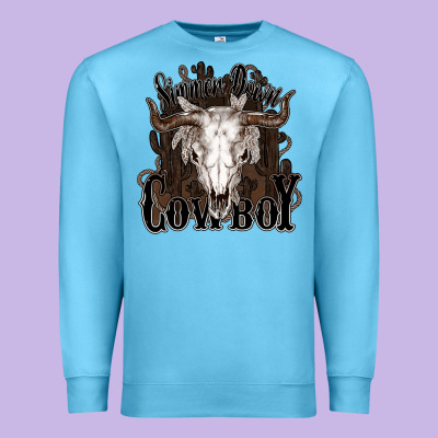 Simmer Down Cowboy Premium Sweatshirt Designed By Howdyjamesfarm