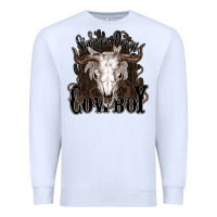 White Simmer down Cowboy Premium Sweatshirt - HowdyJamesFarm