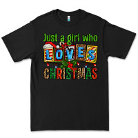 Black just a girl who loves christmas Premium Tee - AdoDesignShop