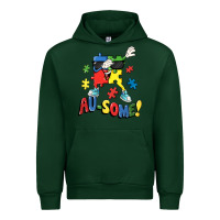 Forest Green Au-some! Autism puzzle dabbing Urban Hoodie - FaDigitalArtStudio