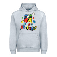 Heather Grey Au-some! Autism puzzle dabbing Urban Hoodie - FaDigitalArtStudio