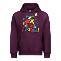 Mauve Wine Au-some! Autism puzzle dabbing Urban Hoodie - FaDigitalArtStudio