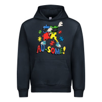 Navy Au-some! Autism puzzle dabbing Urban Hoodie - FaDigitalArtStudio