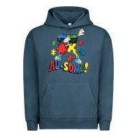 Pigment Midnight Navy Au-some! Autism puzzle dabbing Urban Hoodie - FaDigitalArtStudio