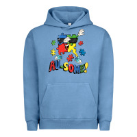 Pigment Pebble Blue Au-some! Autism puzzle dabbing Urban Hoodie - FaDigitalArtStudio