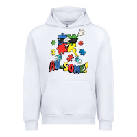 White Au-some! Autism puzzle dabbing Urban Hoodie - FaDigitalArtStudio