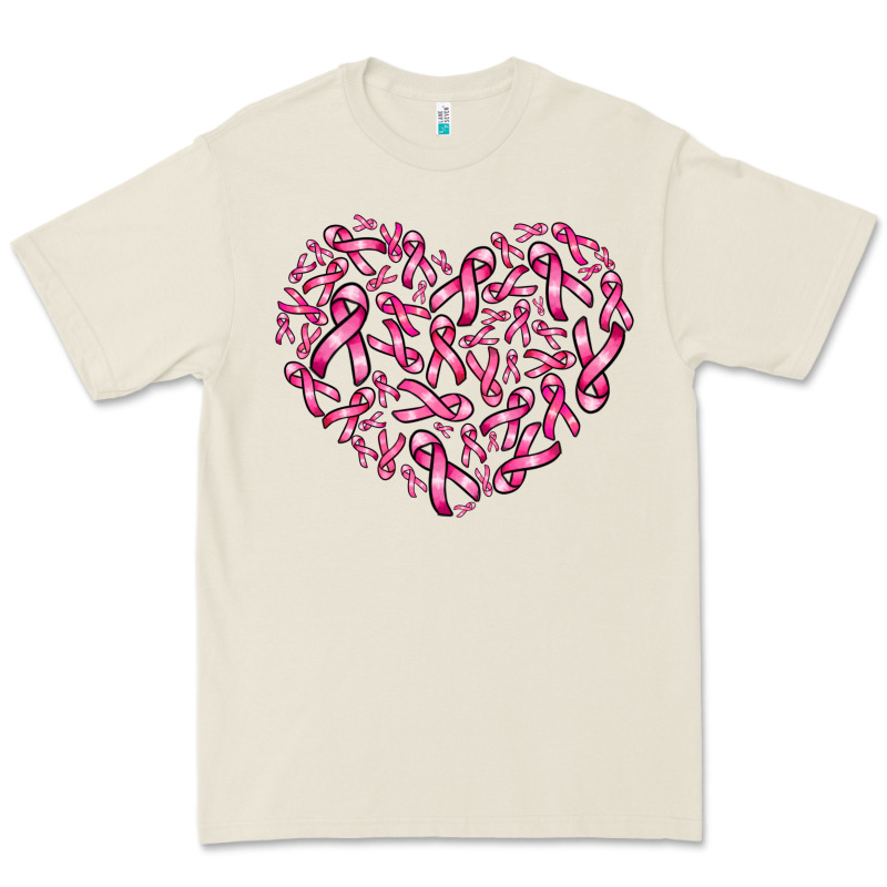 Breast Cancer Ribbon Heart Premium Tee by AdoDesignShop | Teevron