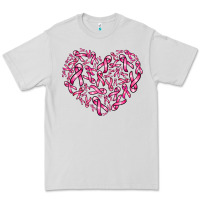 Dove Grey breast cancer ribbon heart Premium Tee - AdoDesignShop