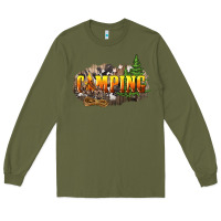Army Green camping Long Sleeve Tee - NancyCooperArtShop