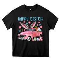 Black Happy Easter truck Heavy Core Tee - OliviaCreatesArt