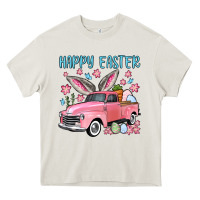 Cream Happy Easter truck Heavy Core Tee - OliviaCreatesArt