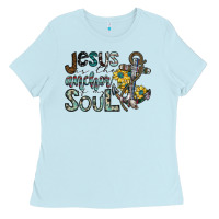 Baby Blue jesus is the anchor of my soul Ladies Tee - SublimationCraftShop