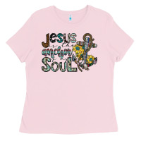 Bubblegum Pink jesus is the anchor of my soul Ladies Tee - SublimationCraftShop