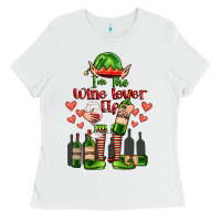 White im the wine lover elf Ladies Tee - FaDigitalArtStudio