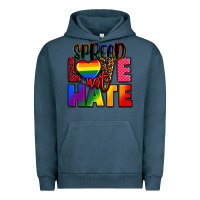 Pigment Midnight Navy spread love not hate Urban Hoodie - FaDigitalArtStudio