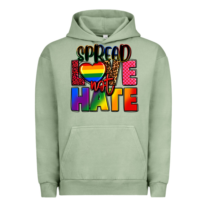 Spread Love Not Hate Urban Hoodie by FaDigitalArtStudio | Teevron