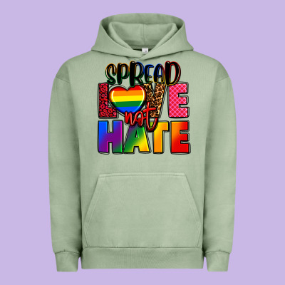 Spread Love Not Hate Urban Hoodie Designed By Fadigitalartstudio