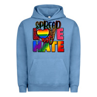 Pigment Pebble Blue spread love not hate Urban Hoodie - FaDigitalArtStudio