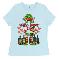 Baby Blue im the wine lover elf Ladies Tee - FaDigitalArtStudio