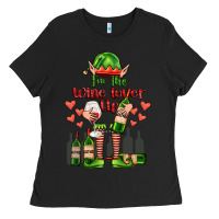 Black im the wine lover elf Ladies Tee - FaDigitalArtStudio