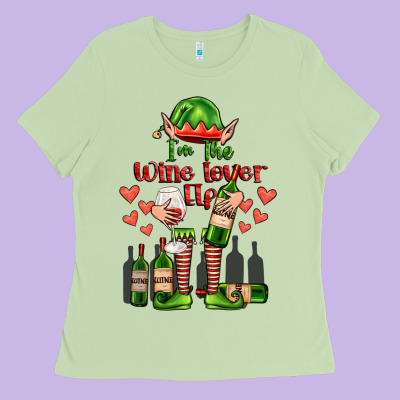 Im The Wine Lover Elf Ladies Tee Designed By Fadigitalartstudio