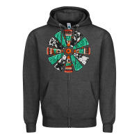 Charcoal Heather western windmill Zipper Hoodie - Jasminsmagicworld
