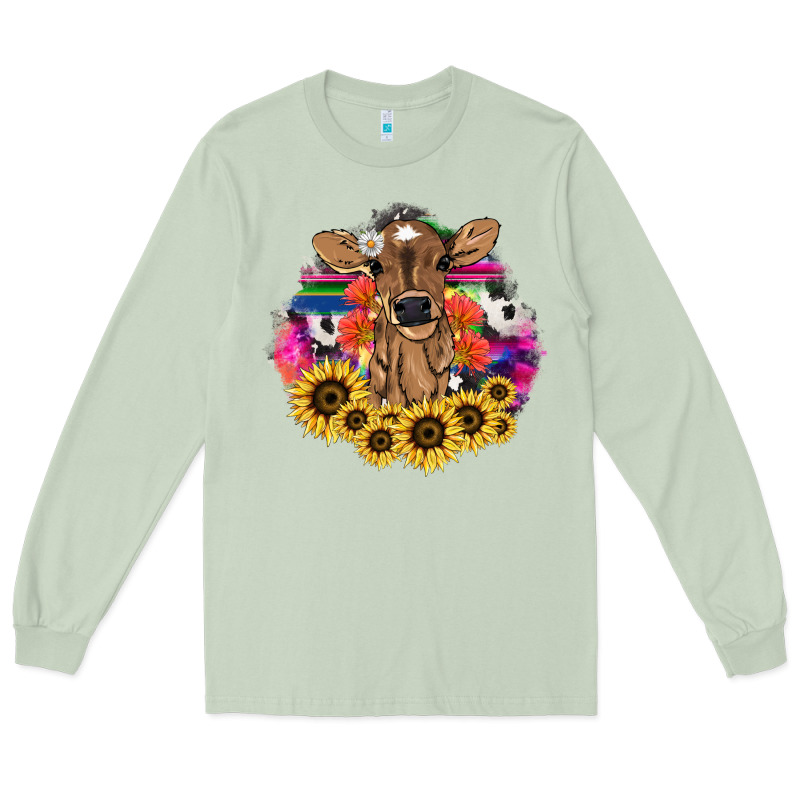Baby Cow Flower Long Sleeve Tee by NancyCooperArtShop | Teevron