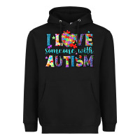 Black I love someone with Autism Heavyweight Hoodie - NancyCooperArtShop