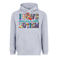 Heather Grey I love someone with Autism Heavyweight Hoodie - NancyCooperArtShop