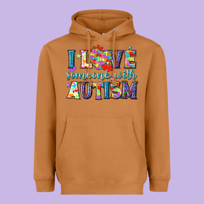 I Love Someone With Autism Heavyweight Hoodie Designed By Nancycooperartshop