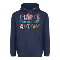 Navy I love someone with Autism Heavyweight Hoodie - NancyCooperArtShop