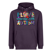 Plum I love someone with Autism Heavyweight Hoodie - NancyCooperArtShop