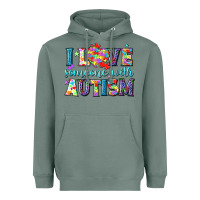 Sage I love someone with Autism Heavyweight Hoodie - NancyCooperArtShop