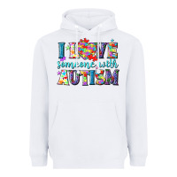 White I love someone with Autism Heavyweight Hoodie - NancyCooperArtShop