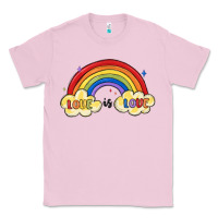 Bubblegum Pink love is love lgbtq Classic Tee - MaliasSmallBusiness