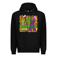 Black Louisiana leopard with balloons Premium Hoodie - HowdyJamesFarm